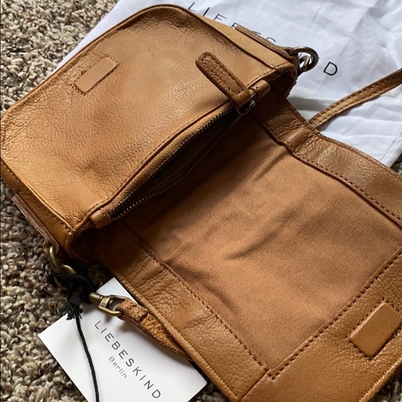 LIEBESKIND Small Brown Leather Cross-Body Purse - Picture 6 of 12
